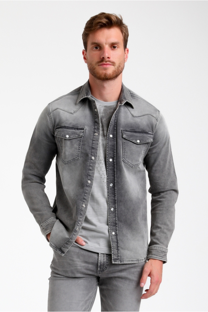 DENIM JOGG OVERHEMD 335536 202 Grey